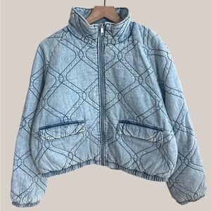 Marc New York Blue Quilted Denim jacket  - Size L - NWT